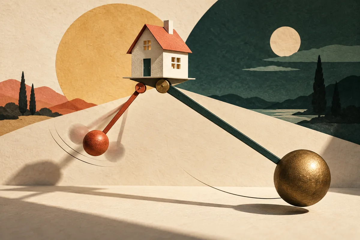 Conceptuele illustratie: Twee verschillende tijdshorizonten
