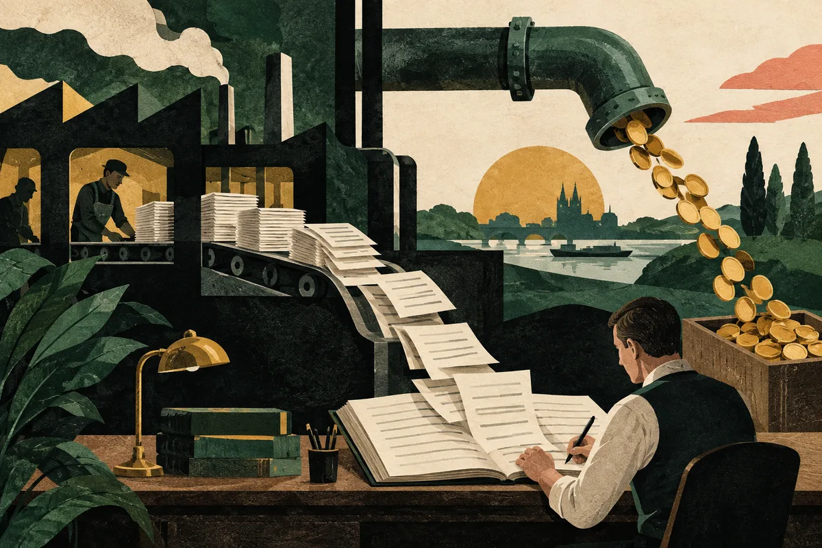 Conceptuele redactionele illustratie bij een factuur is nog geen banktegoed